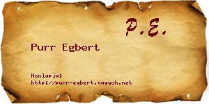 Purr Egbert névjegykártya